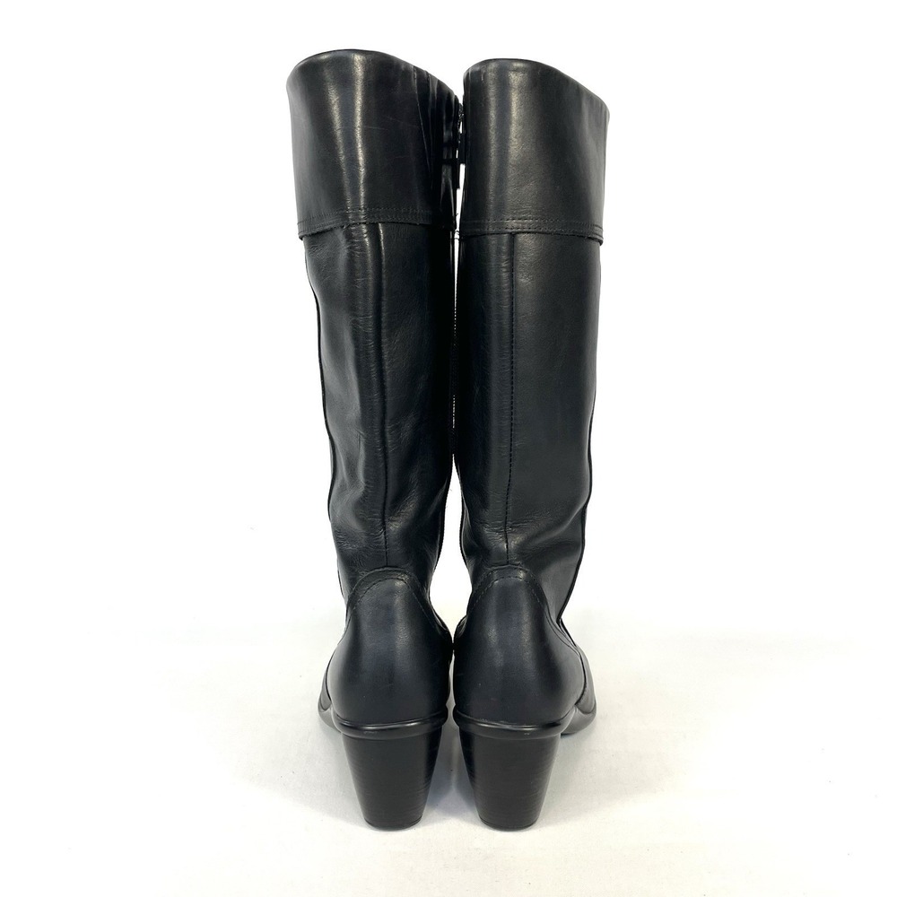 Dansko Risa Black Leather Tall Boots Womens 38 US 7.5-8 Heeled Zip - Picture 6 of 11